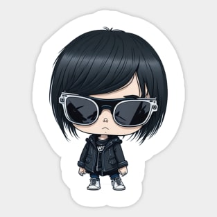 emo girl with sunglassess Sticker